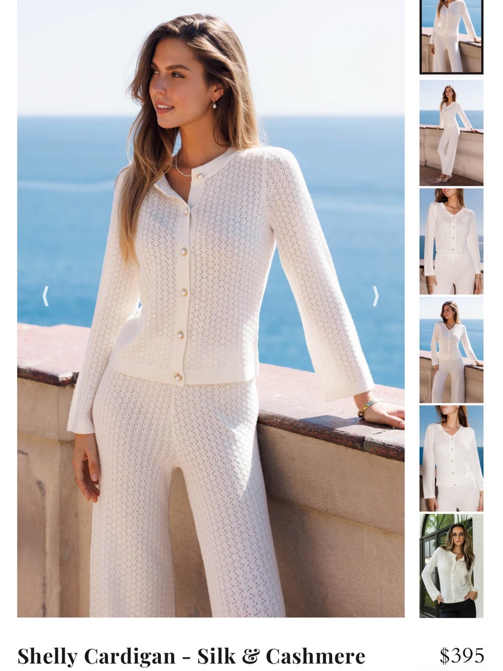 Shelly Silk & Cashmere Cardigan in White